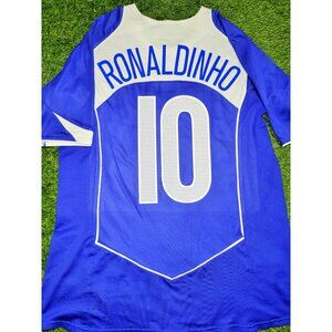 Ronaldinho Nike Brazil 2004 Away Soccer Jersey Shirt L